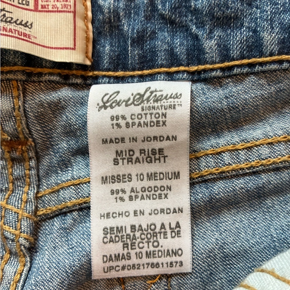 Y2K Levi Strauss Signature Jeans 10M Mid Rise Straight Leg Blue Stretch Denim - Picture 7 of 11